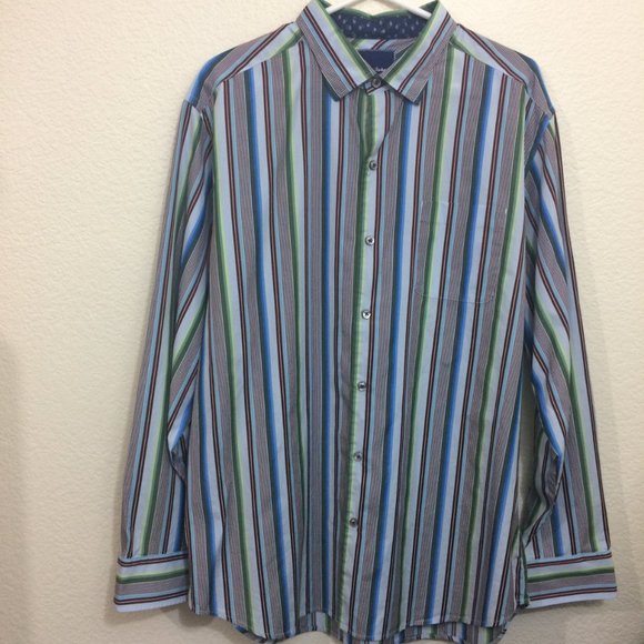 Tommy Bahama Mens Shirt Bravo Sunset Surf Stripes - Picture 3 of 16